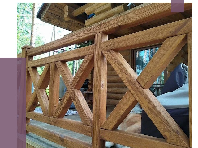 Деревянные перила под ключ в Таганроге от 7636 руб. 