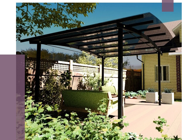 Навесы для террасы в Таганроге от 12981 руб. под ключ | ПРОЛЁТ-Тгн