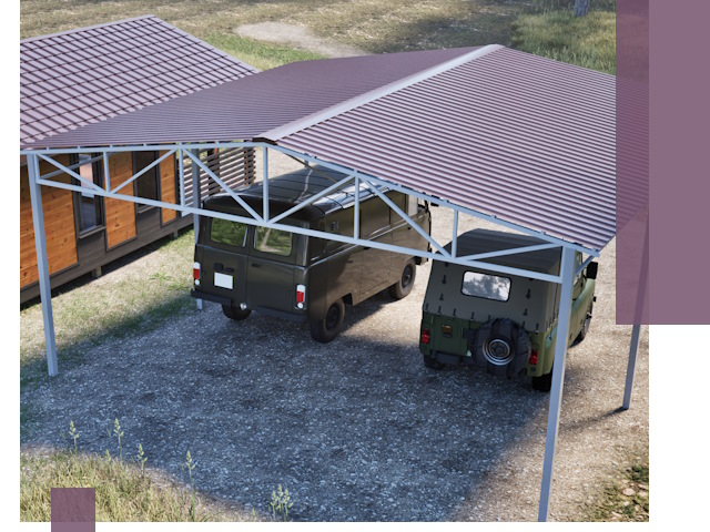 Двускатные навесы под ключ в Таганроге — изготовление и монтаж