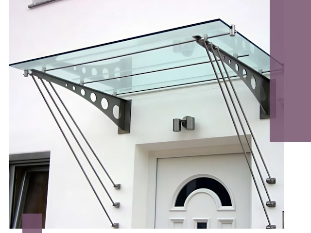 Козырьки над входом под ключ в Таганроге — изготовление и монтаж