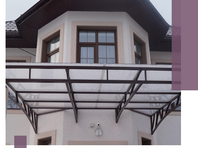 Козырьки из поликарбоната под ключ в Таганроге