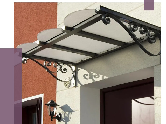 Односкатные козырьки в Таганроге от 8348 руб.  | ПРОЛЁТ-Тгн