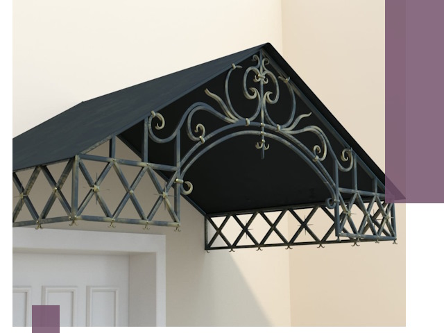 Двускатные металлические козырьки под ключ в Таганроге