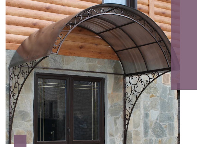 Арочные козырьки под ключ в Таганроге: изготовление и монтаж